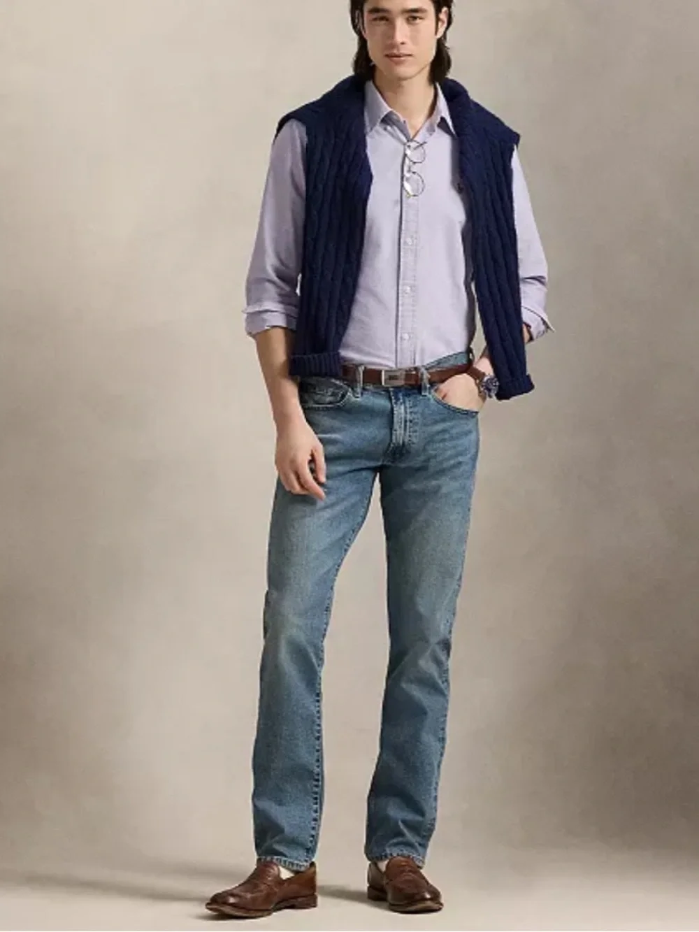 Polo Ralph Lauren The Varick Slim Straight Blue Denim Jeans Size 40x32 NWT